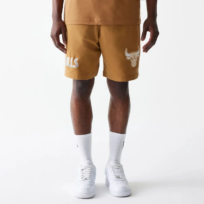 Linen Summer Shorts-Chicago Bulls NBA City Edition Beige Shorts