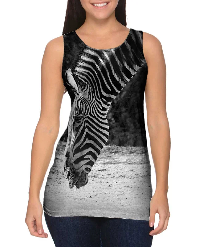 Gym Sleeveless Shirt-Monochrome Zebra