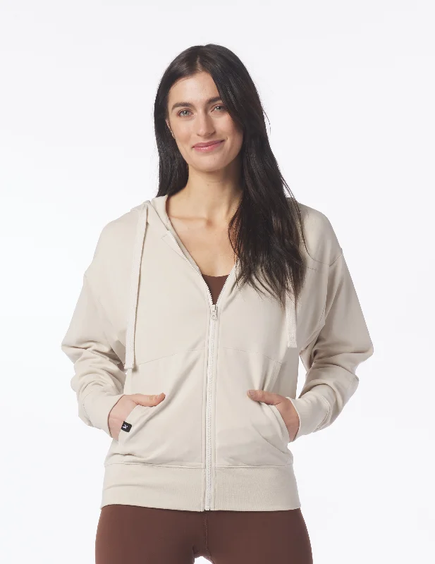 Outdoor Performance Long Sleeve-Vintage Oversized Zip Up: Oatmilk