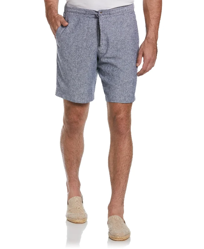 Comfortable Lounge Shorts-Linen Blend Cross Dye Short