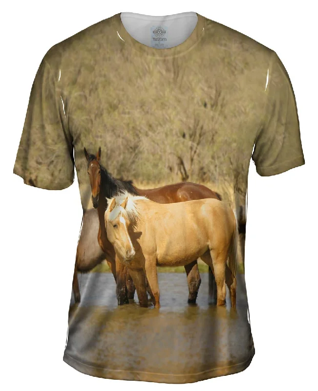 Cool Prints T-Shirt-Horses At Stream