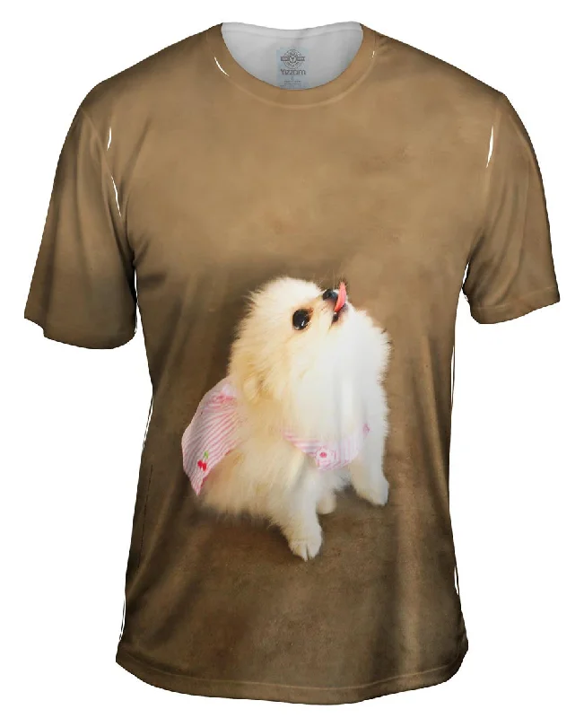 Graphic Art T-Shirt-Pomeranian Cherry Cape Superhero