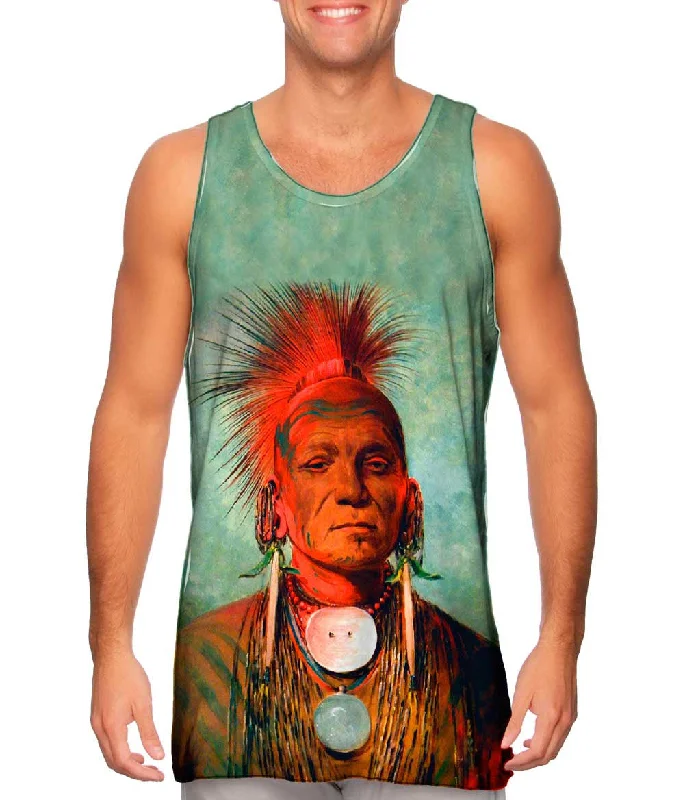 Comfortable Running Vest-Native American Art - "See Non Ty A An Iowa Medicine Man" (1844)