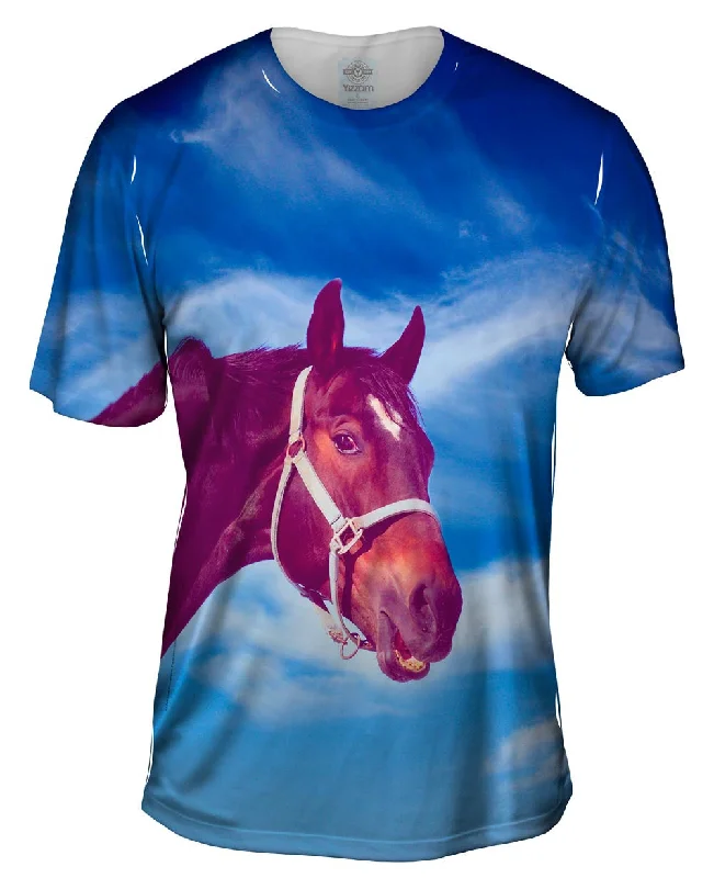 Travel T-Shirt-Lonesome Horse Cloudy Day