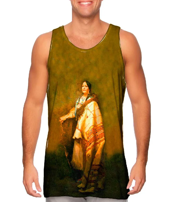 Summer Casual Tank-Native American Art - "Handsome Morning A Dakota" (1921)