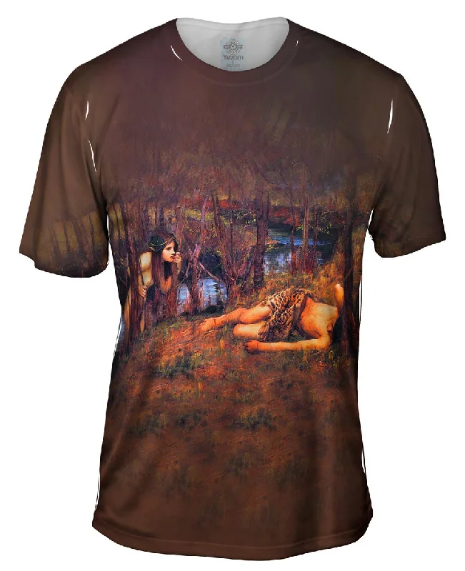 Football Graphic T-Shirt-John William Waterhouse - "The Naiad" (1893)