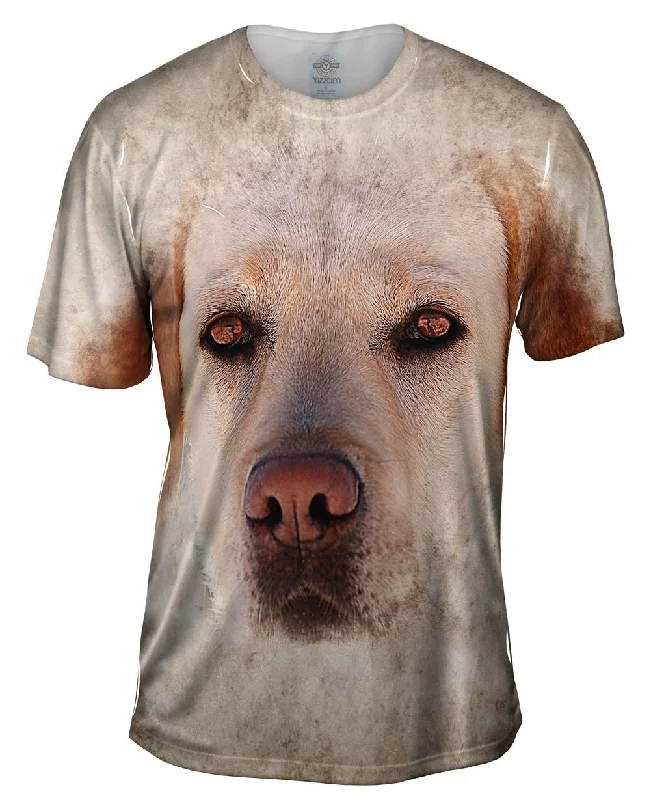 Classic Print T-Shirt-Golden Labrador Dog Face