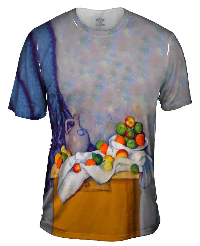 Football Graphic T-Shirt-Paul Cezanne - "Rideau Cruchon Et Compotier" (1894)