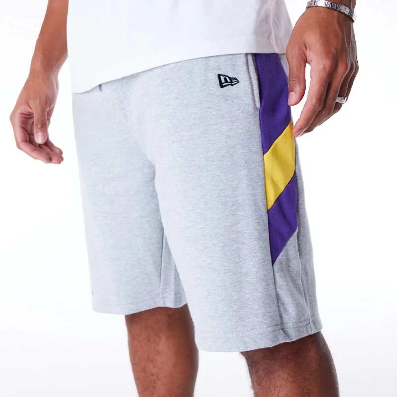 Athletic Performance Shorts-LA Lakers NBA Panel Grey Oversized Shorts