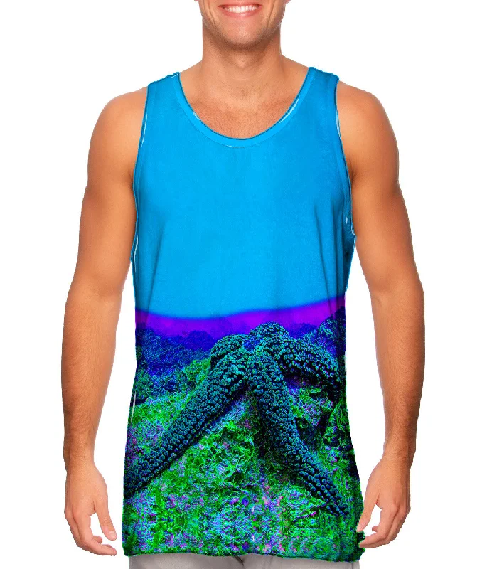 Comfortable Workout Vest-Neon Starfish Glow Underwater