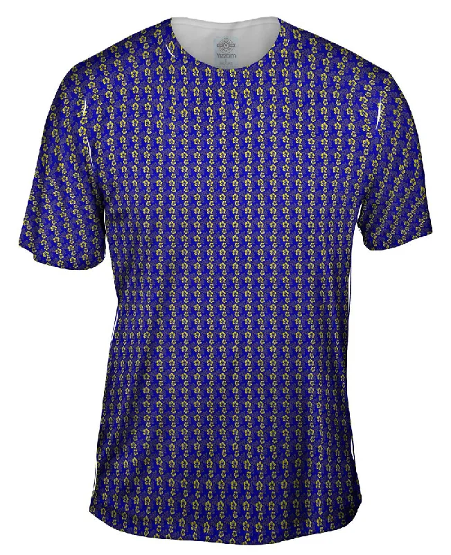 Love Heart T-Shirt-Hawaiian Blue Yellow