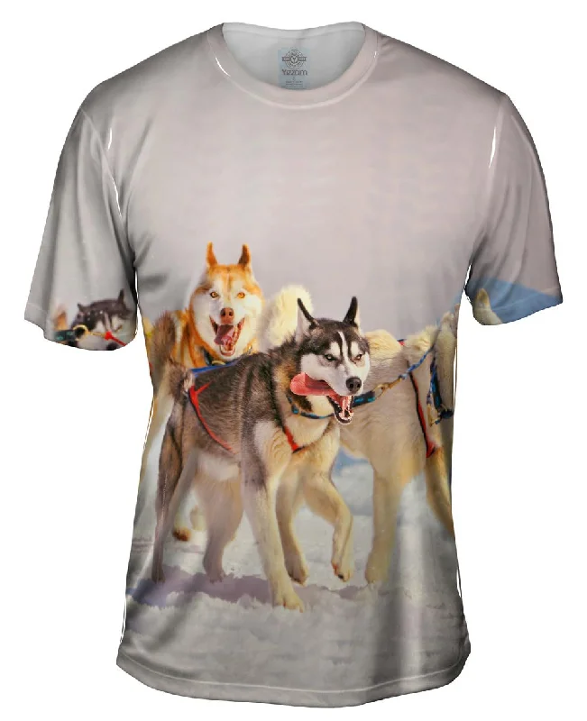 Animal Print T-Shirt-Running Huskies