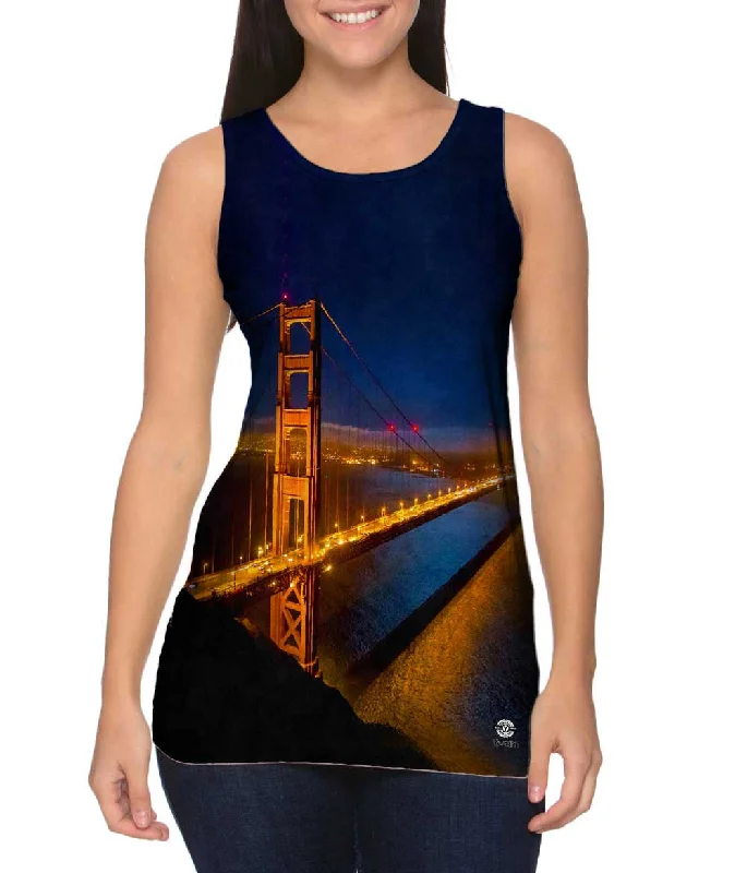 Muscle Fit Vest-Night Golden Gate Bridge San Francisco