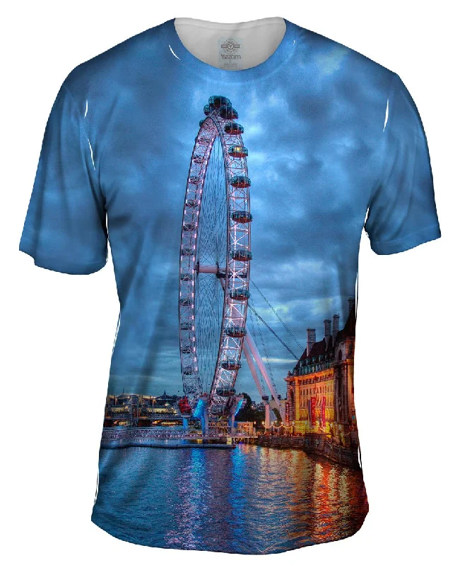 Floral Design T-Shirt-Millennium Wheel