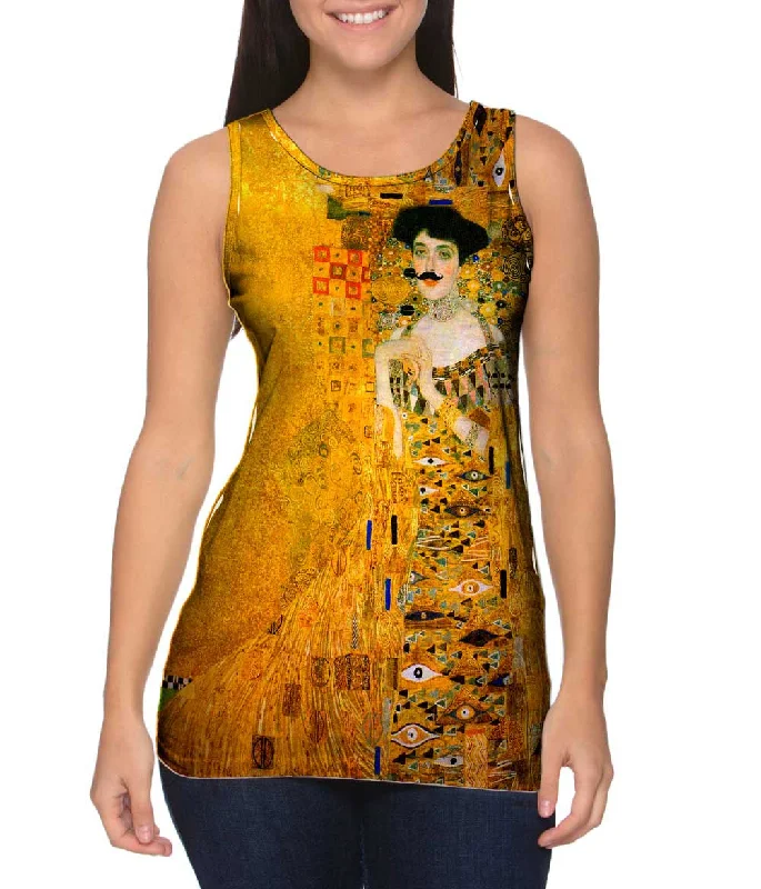 Cool Casual Vest-Moustache Hipster Klimt Portrait Adele