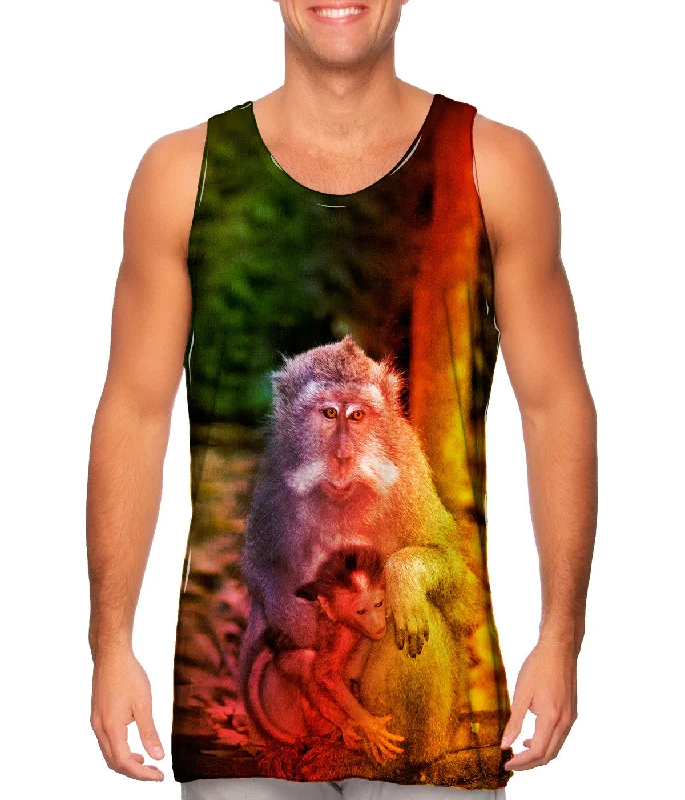 Racerback Tank Top-Mom Baby Monkey