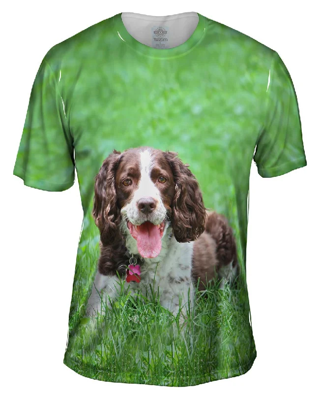 Retro Design T-Shirt-Outgoing Cocker Spaniel In Garden