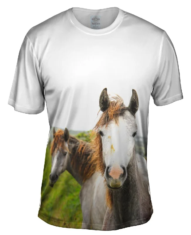 Space Exploration T-Shirt-Horse With Golden Mane