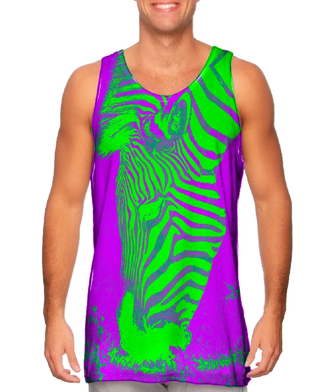 Breathable Sports Vest-Neon Pink Zebra