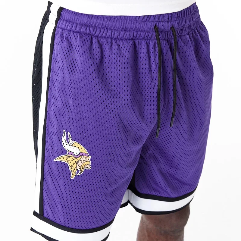 Casual Weekend Shorts-Minnesota Vikings NFL Colour Block Purple Shorts