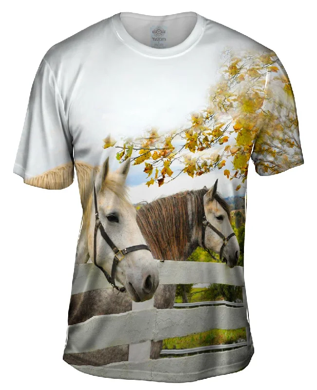 Graffiti Art T-Shirt-Horses At Fence