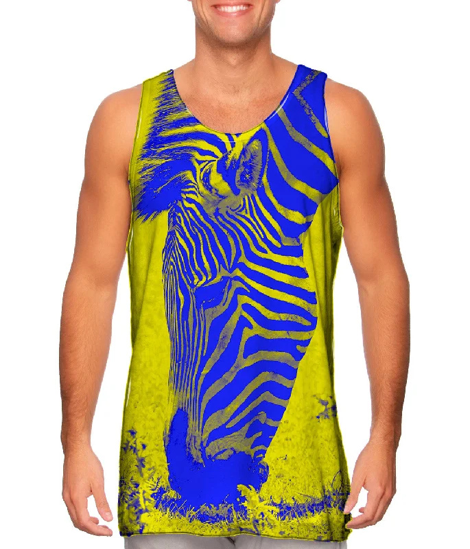 Summer Beach Tank-Neon Yellow Zebra