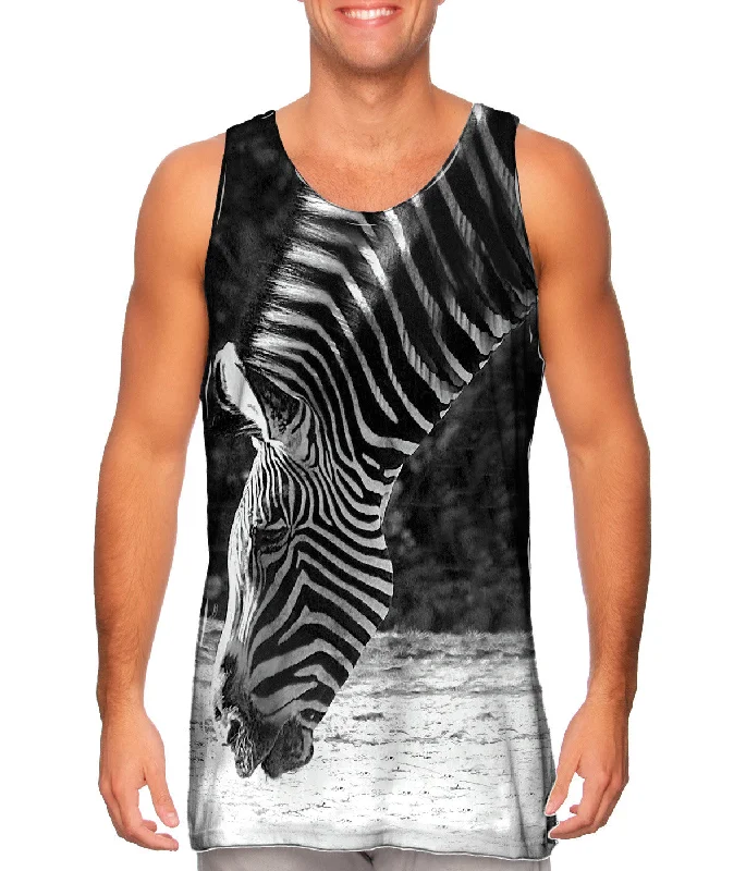 Stylish Sleeveless Tee-Monochrome Zebra