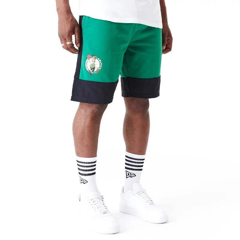 Zip Pocket Shorts-Boston Celtics NBA Colour Block Green Shorts