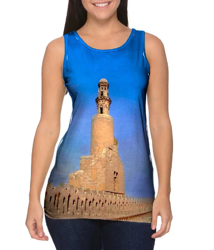 Sleeveless Workout Shirt-Mosque Minaret Ibn Tulun Cairo Egypt