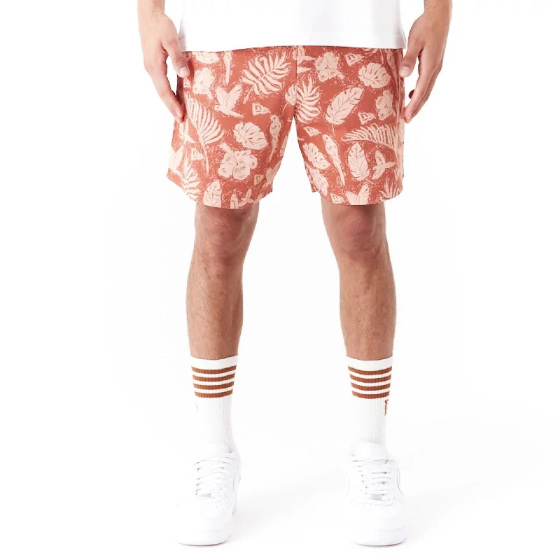 Stylish Printed Shorts-New Era All Over Print Brown Woven Shorts