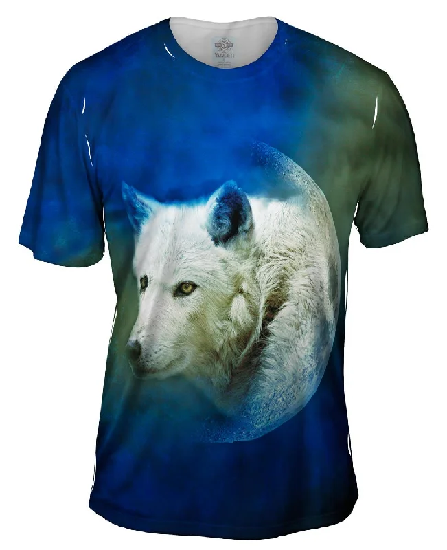 Motivational T-Shirt-Moon White Wolf