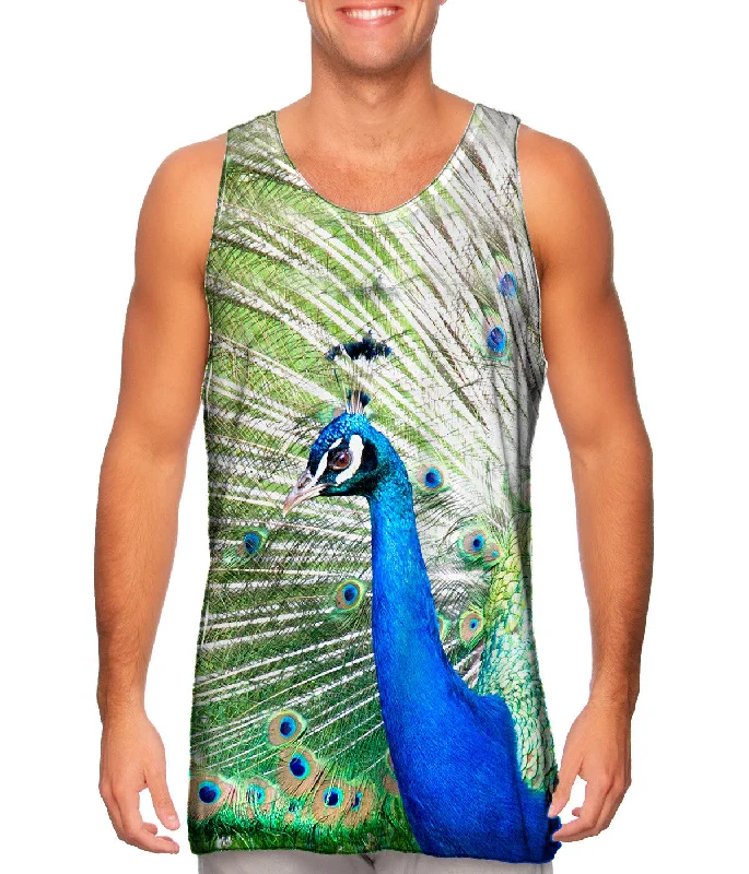 Sleeveless Workout Tee-Peacock Strut