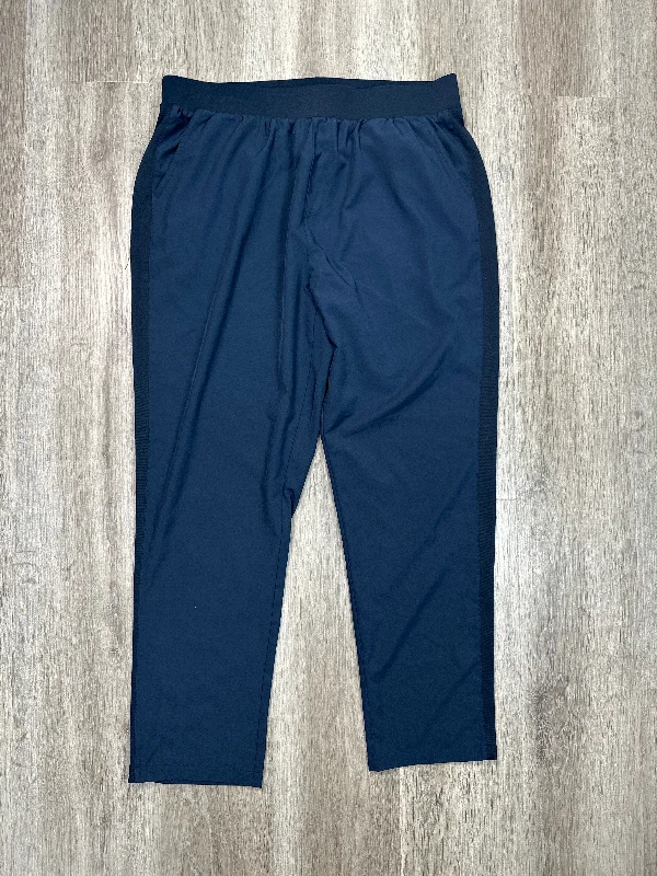 Wide Leg Trouser Pants-Athletic Pants By Live Your Greatness In Navy, Size: Xl