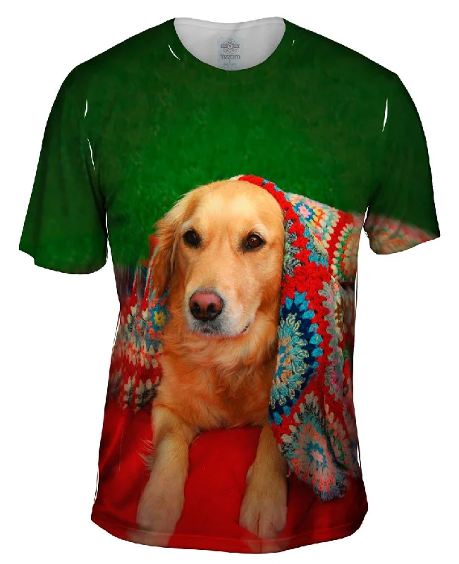 Urban Graphic T-Shirt-Golden Retriever Blanket