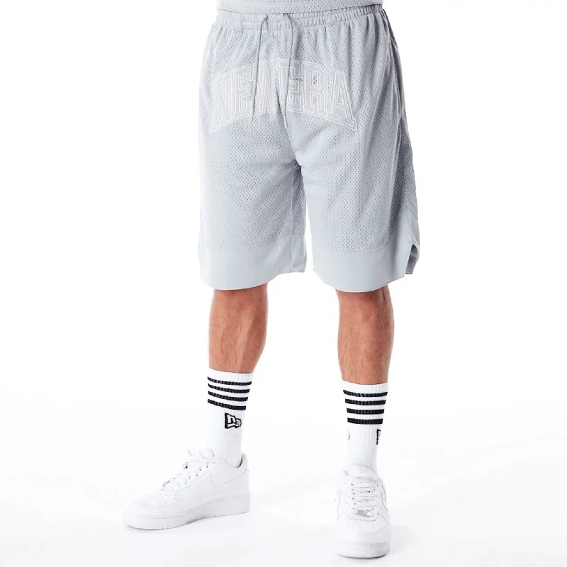 Water Sports Shorts-New Era Mesh Grey Oversized Shorts