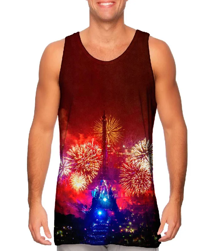 Comfortable Sleep Tank-New Years Eiffel Tower Fireworks