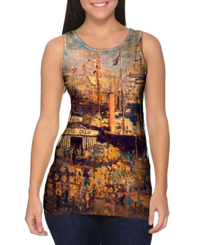 Fashionable Tank Top-Monet -"Grand Quai at Havre" (1872)