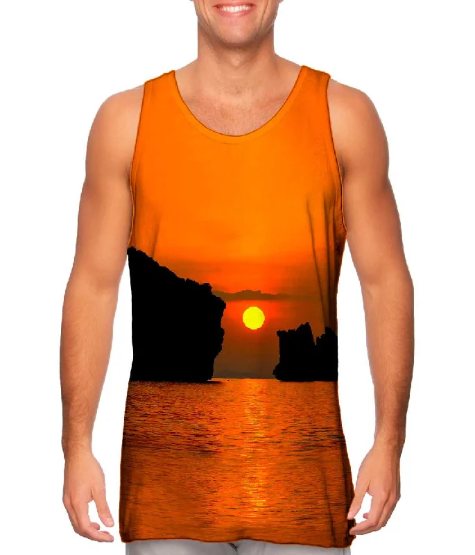 Basic Cotton Tank Top-Orange Sunset Dreams