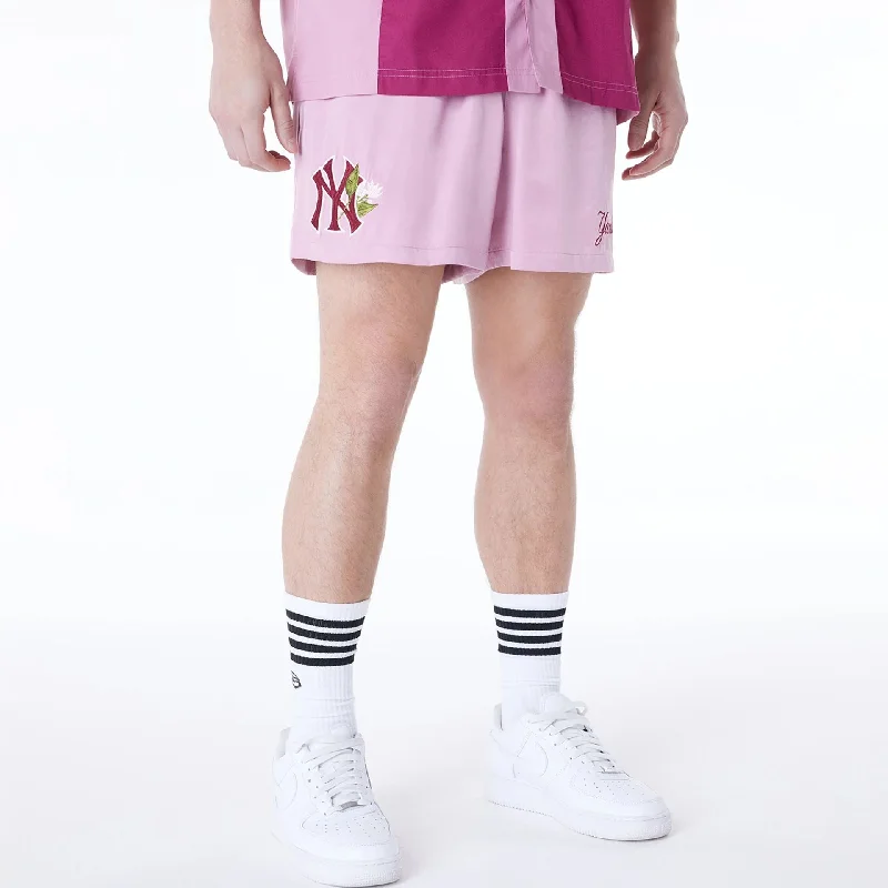 Polka Dot Shorts-New York Yankees MLB Woven Dark Pink Shorts