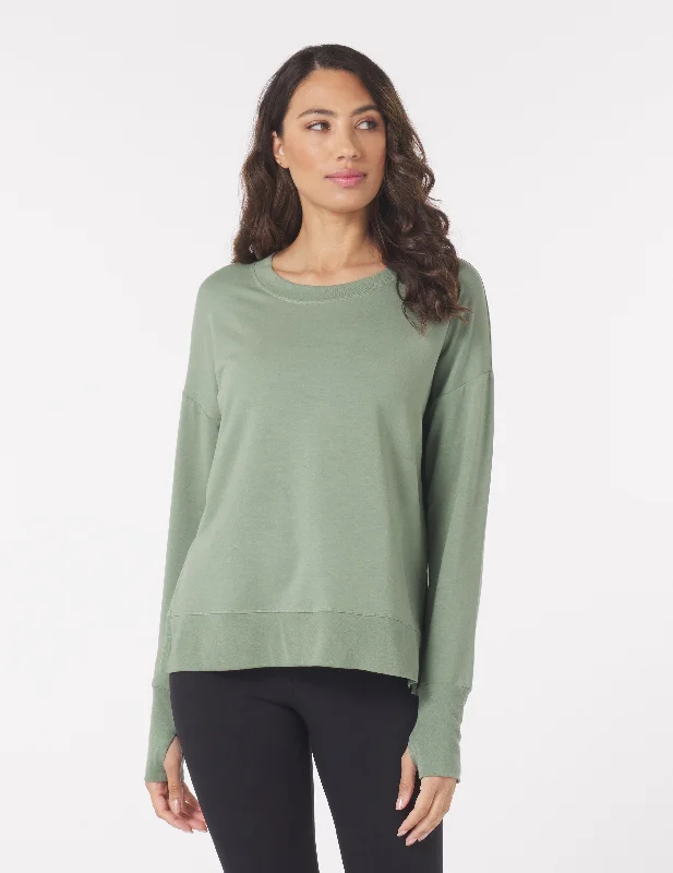 Slim-Fit Stretch Long Sleeve-Lounge Long Sleeve: Sage