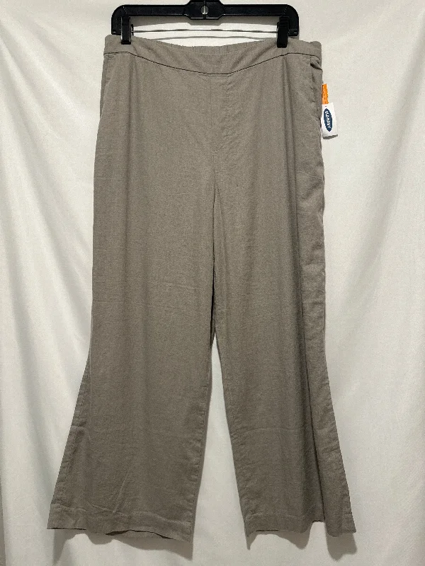 Formal Dress Slacks-Pants Linen By Old Navy In Grey, Size: 12