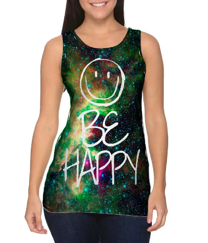 Soft Cotton Tank-Out Of This World Be Happy Space Galaxy