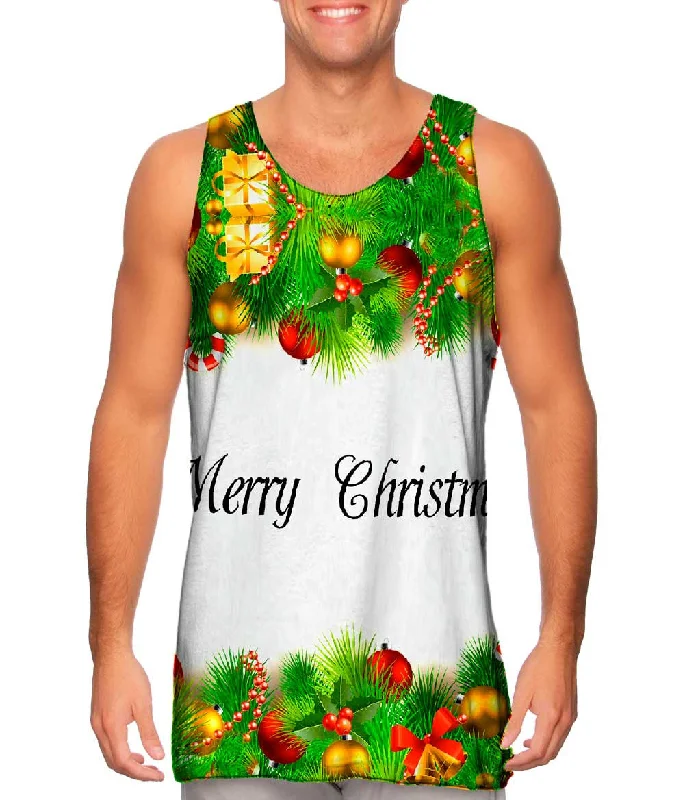 Performance Tank Top-Merry Christmas Garland