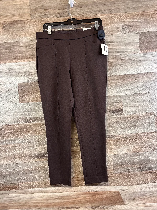 Eco-Friendly Cotton Pants-Pants Dress By Anne Klein In Brown, Size: 10