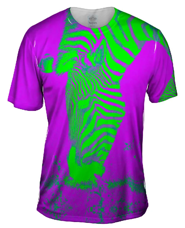 Summer Graphic T-Shirt-Neon Pink Zebra