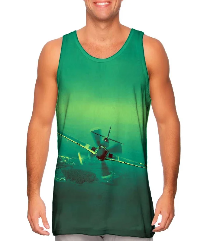 Light Mesh Tank-P 51 Mustang Plane Green