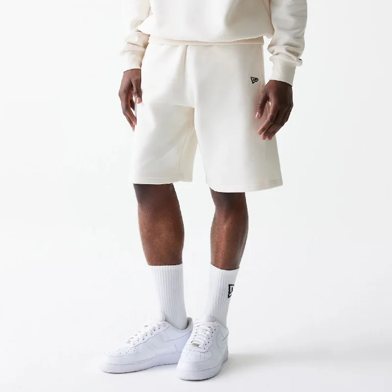 Classic Bermuda Shorts-New Era Essential Open White Oversized Shorts