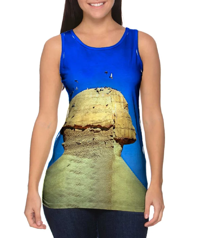 Basic Cotton Tank Top-Museum Sphinx Roman - Egyptian -