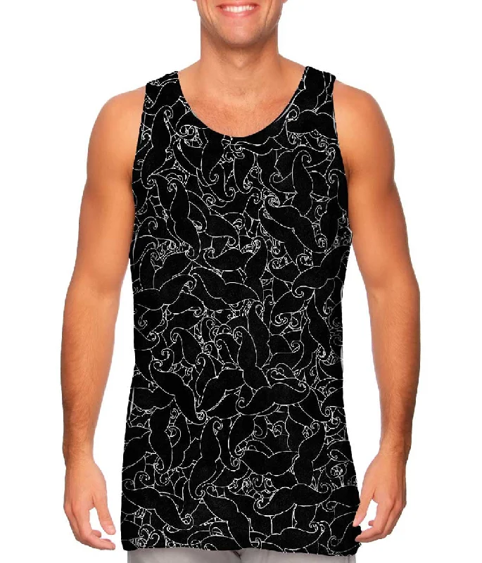 Elegant Sleeveless Shirt-Moustache Hipster Ride