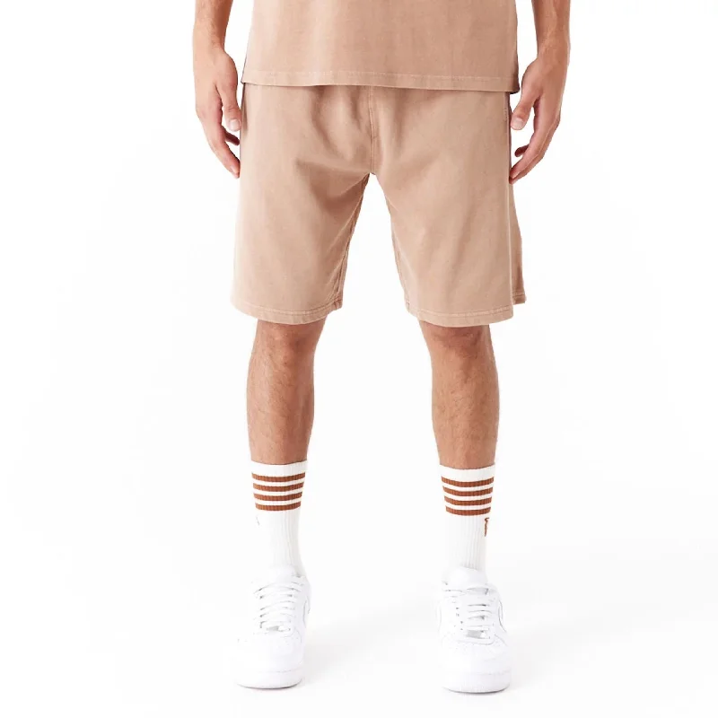 Stretchy Gym Shorts-New Era Washed Orange Shorts